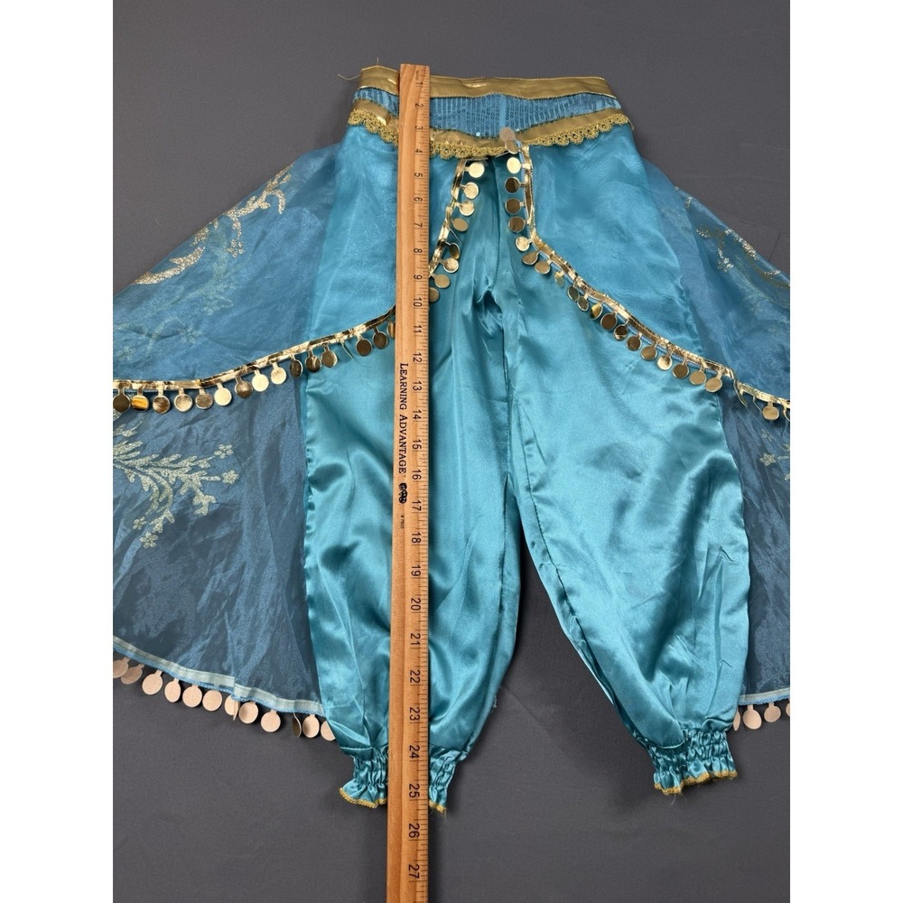 DISNEY PRINCESS JASMINE SEQUIN TEAL HAREM PANTS HALLOWEEN‎ COSTUME - Picture 8 of 15